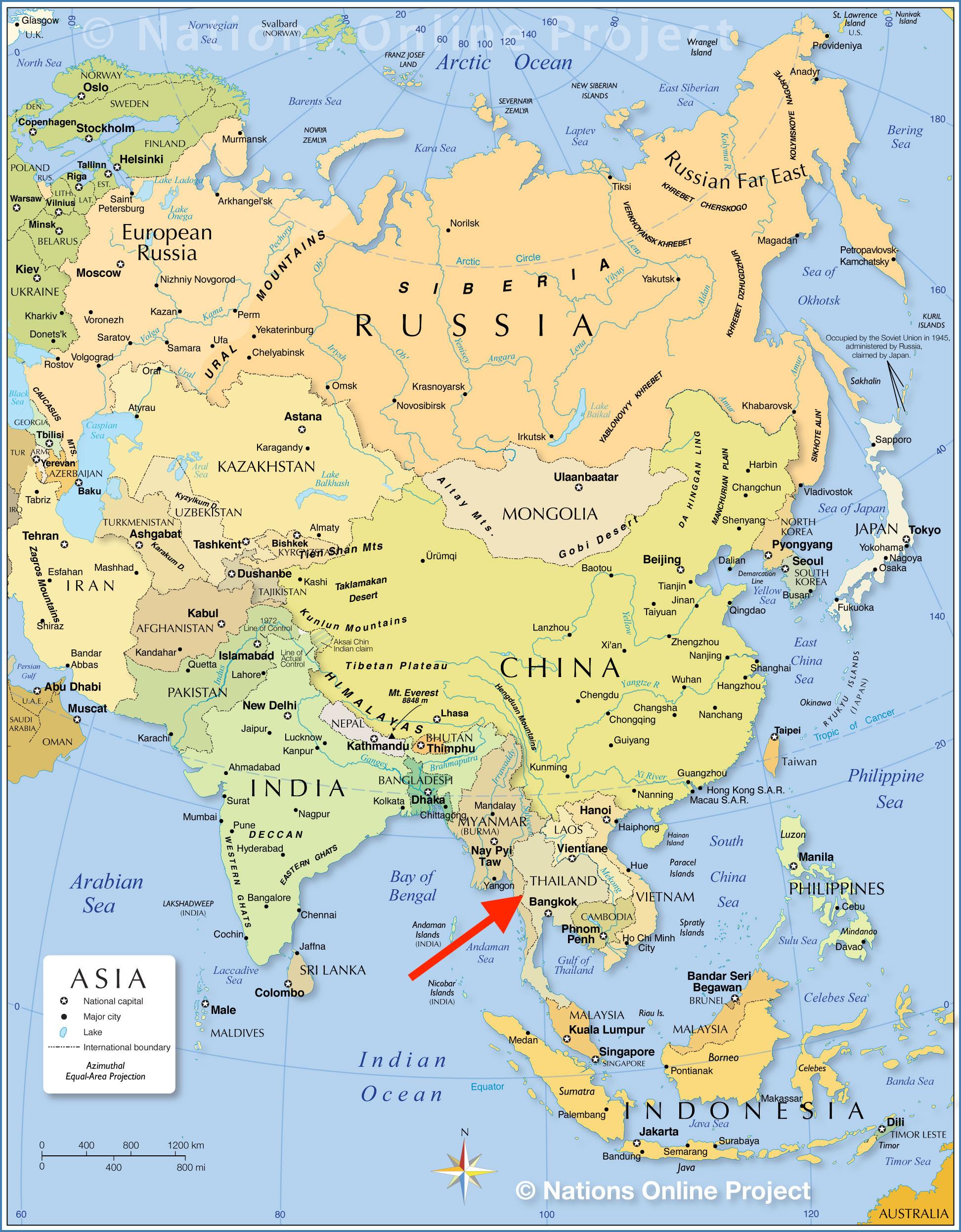 Thailand On World Map Surrounding Countries And Location On South